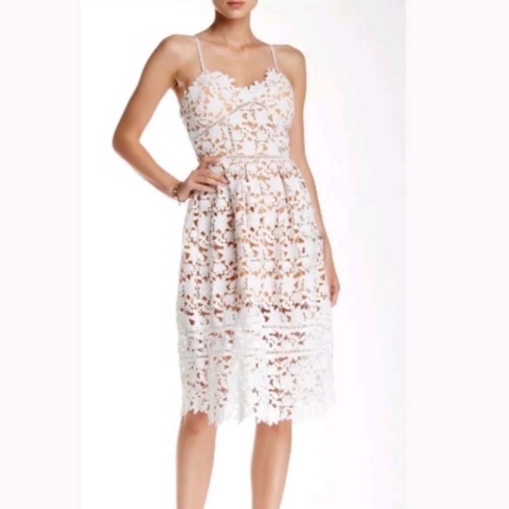 Crochet lace midi dress